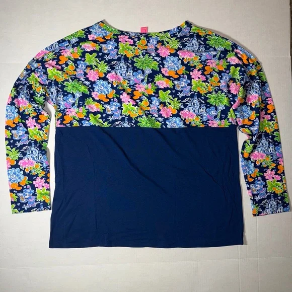 Lilly Pulitzer Disney Navy and Floral Long Sleeve Top - Picture 4 of 4